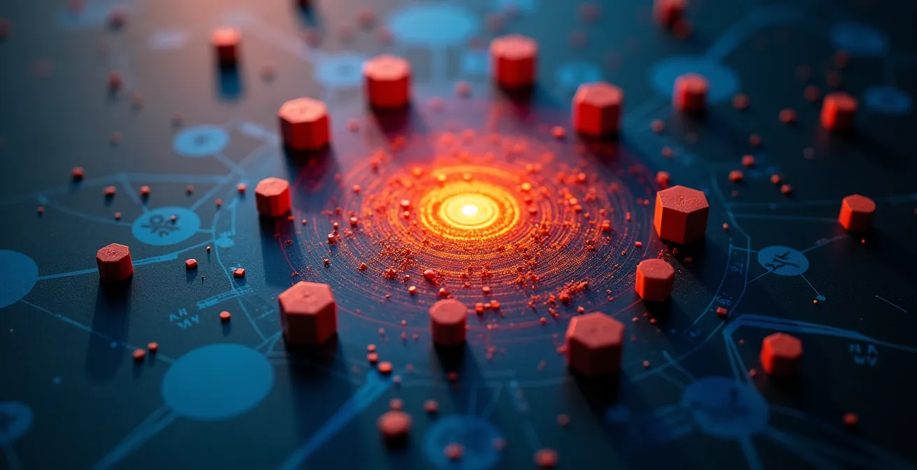 Carte thermique montrant les zones d'erreurs de prédiction avec gradients colorés