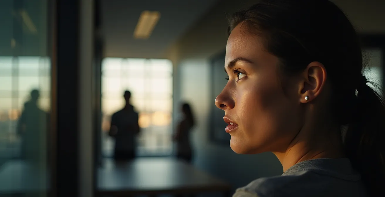 Focus intense sur un objectif central avec zones périphériques floues représentant les angles morts