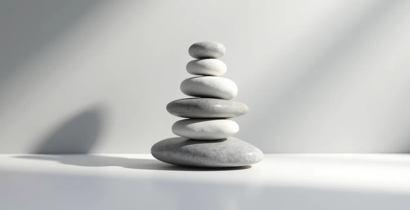 Graphique montrant les patterns en V de la VFC après effort physique versus plateau bas du stress psychologique