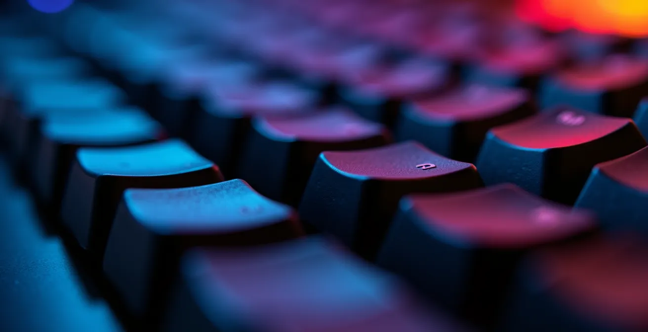 Vue macro détaillée d'une configuration de touches raccourcis pour le poker multitabling